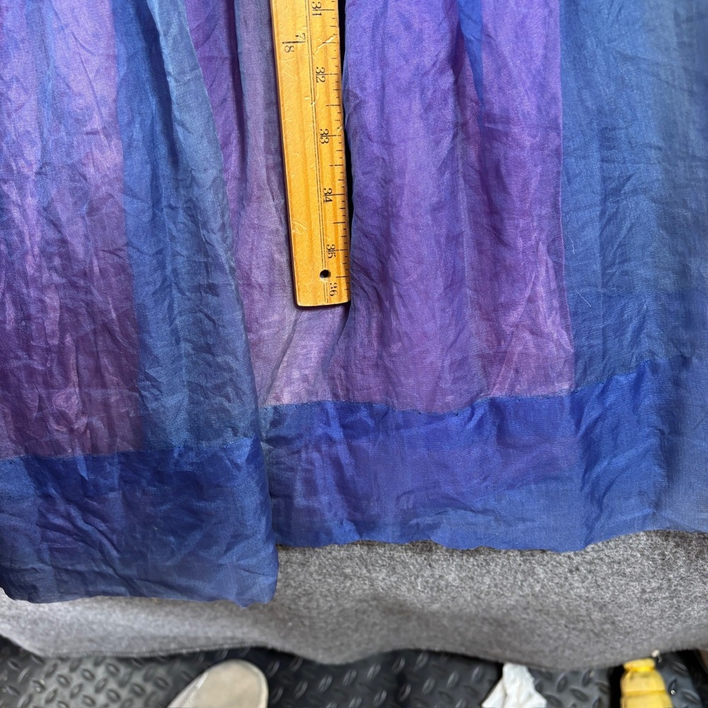 Vintage 50s Iridescent Purple Blue Organza Fit Flare Dress Bow Back Mid Century - Picture 5 of 10